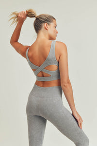 Butterfly Back Mineral-Washed Seamless Sports Bra